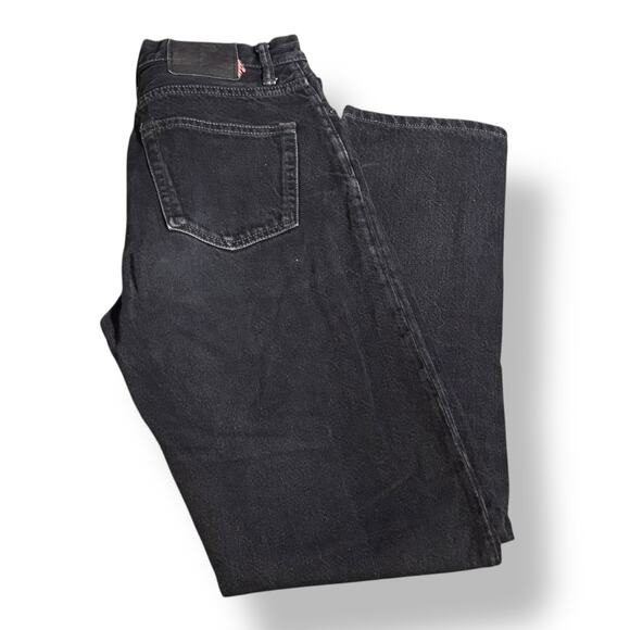 Acne Studios Blå Konst 1997 Overdyed Black Straight Leg Jeans 27x34 Minimalist - Picture 1 of 11